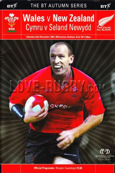 2002 Wales v New Zealand  Rugby Programme